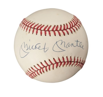 Mickey Mantle Single-Signed Official American League Baseball